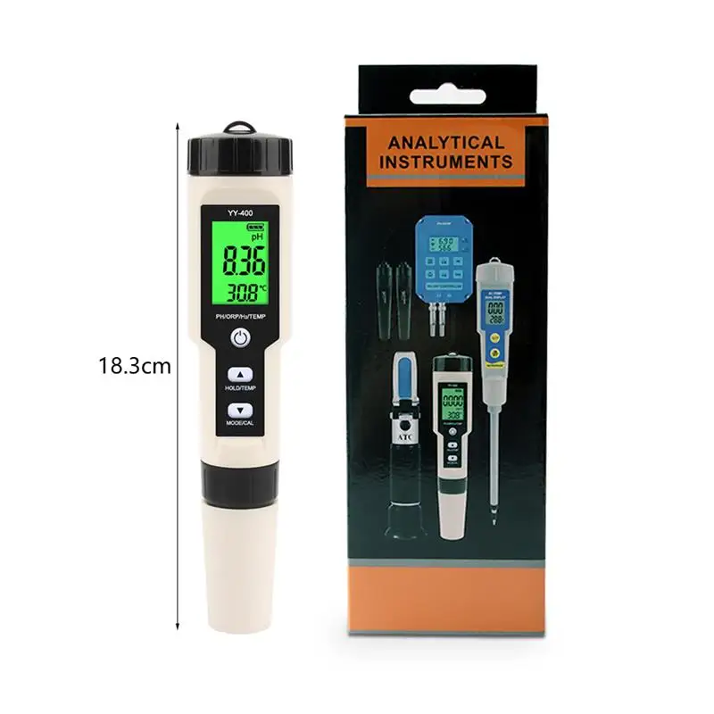 

YY-400 4 in 1 Water Tester PH/ORP/H2/TEM Meter LCD Display Digital Hydrogen Water Quality Monitor Tester for Aquarium Pool