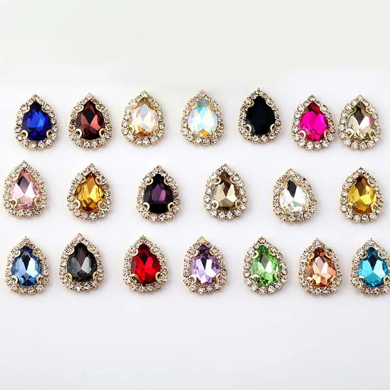 Стразы в форме капли с кристаллами и пряжкой стразы со стразами металлической