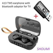 Bluetooth TWS Earphones Stereo Touch Waterproof Earbuds True Wireless Headsets with Mic Bluetooth Adaptor for Xiaomi Samsungs TV