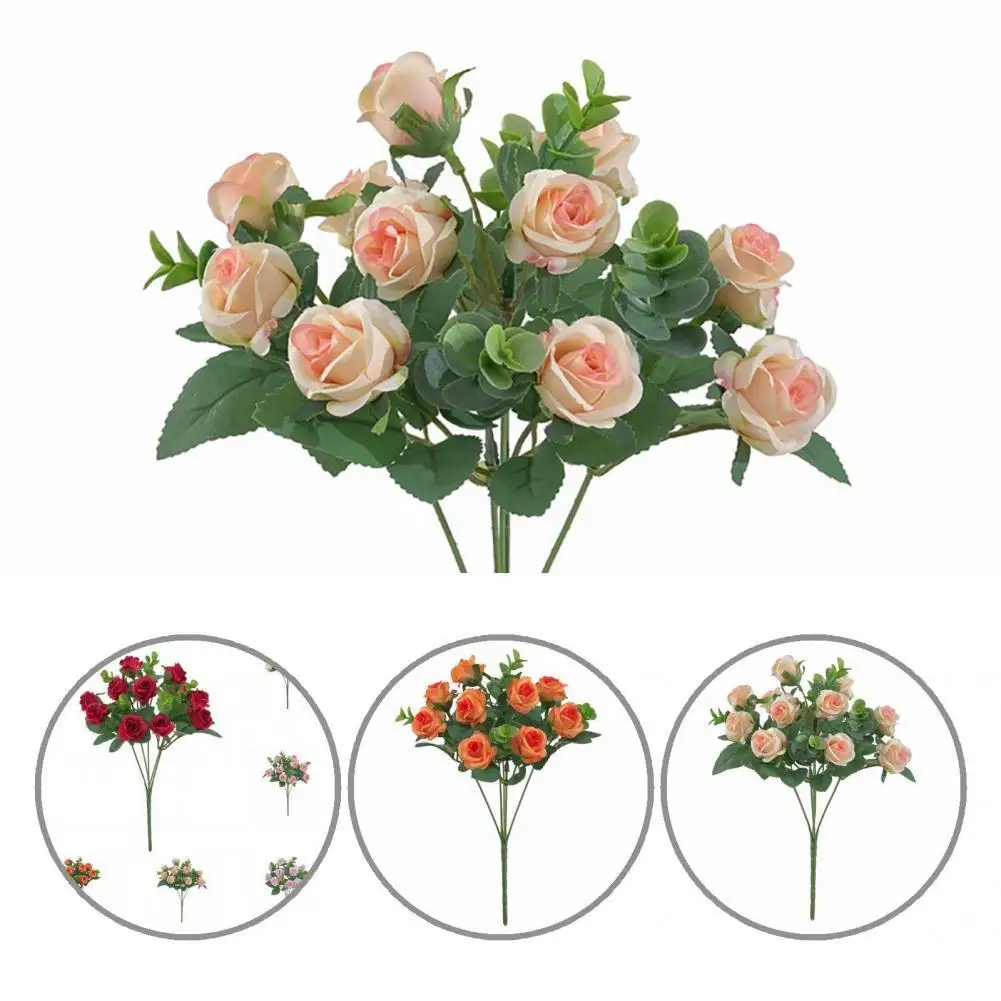 

Portable Unique Fine Texture Decorative Artificial Rose 6 Colors Flower Handicraft Durable for Decoration