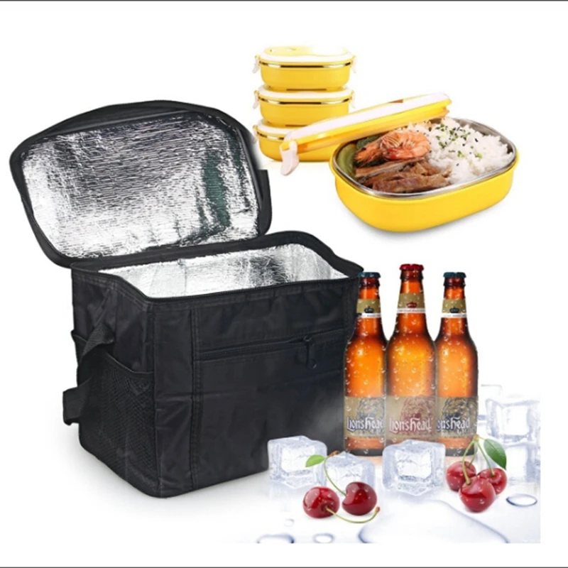 

Portable Lunch Bag Large Cooler Bag Ice Pack Insulated Lunch Bag Cold Storage Bags Fresh Food Picnic Container