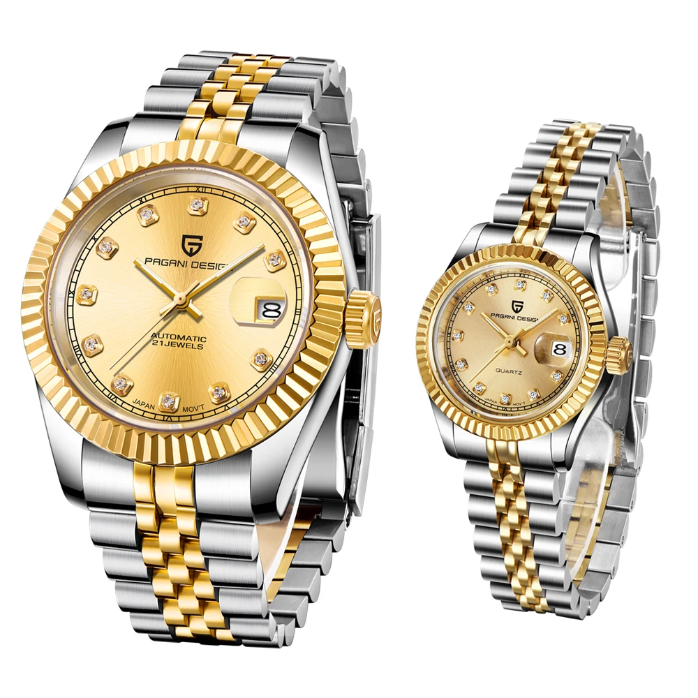 Pagani Дизайнерские мужские часы автоматические механические с блестящими