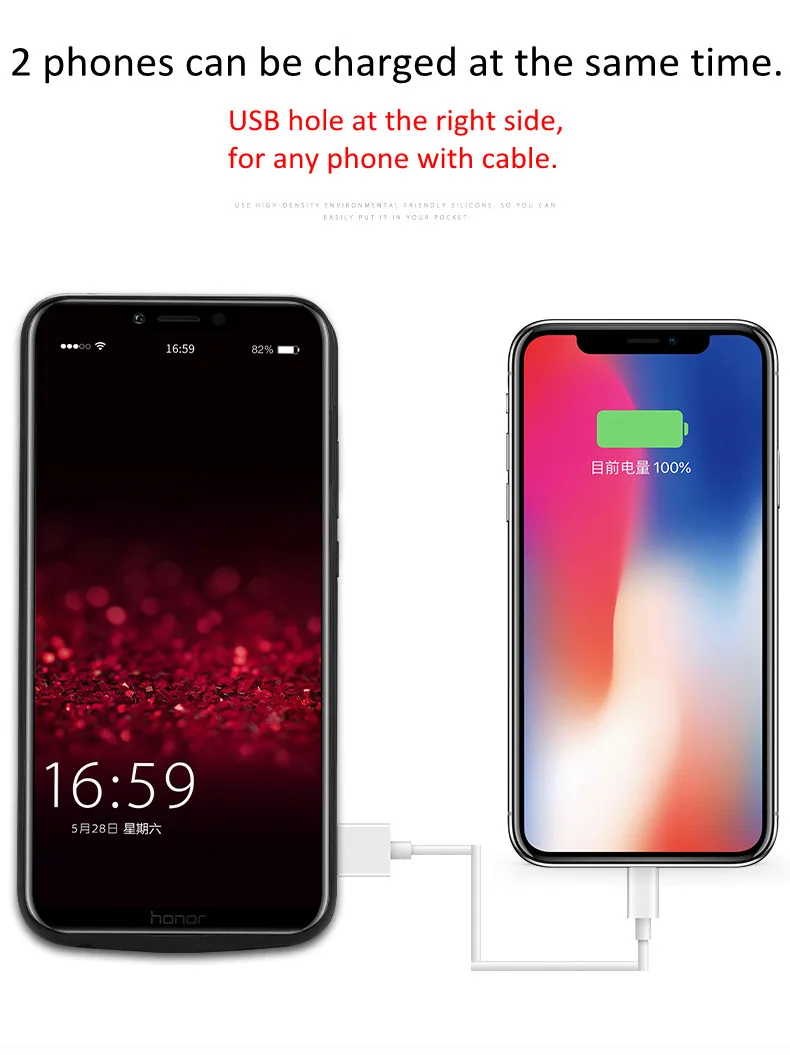 

KQJYS Portable Power Bank Battery Charging Cover For Huawei Honor Note 10 Battery Case Power Case Battery Charger Case