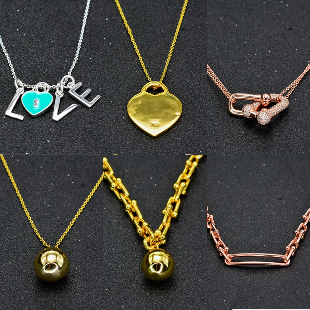 

TIFF Original Silver 925 Necklace For Women Luxury Jewelry On The Neck 2021 Natural Pearls Crystal Couple Choker Chains