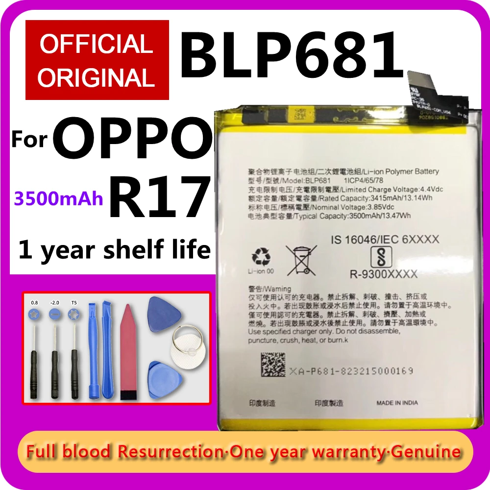 

New 100% Original High Capacity BLP681 Battery for OPPO R17 Phone 3500mAh High Performance Lithium Li-Po Replacement Battery