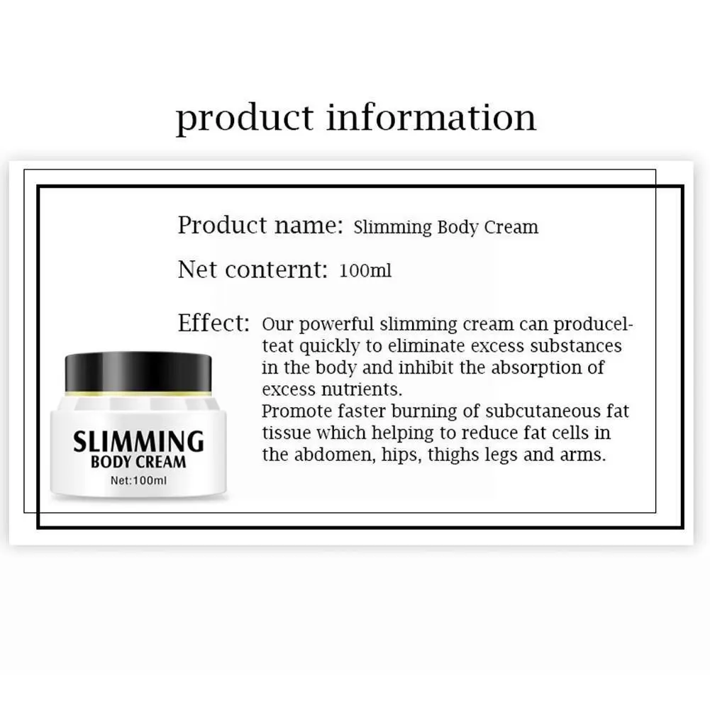 

00ML Slimming Body Cream Safety Non-irritating Burning Body Cream Shrink Weinkles Reducing Fat Firming K4Y5