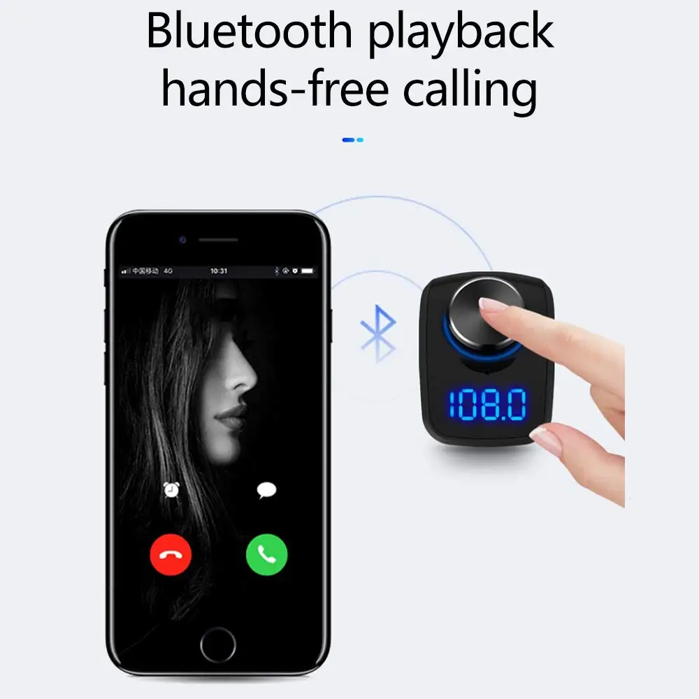 SRUIK Bluetooth fm-передатчик беспроводной Bluetooth 4,2 автомобильный Радио адаптер автомобильный комплект громкой связи вызов 3 usb порта Поддержка TF карты