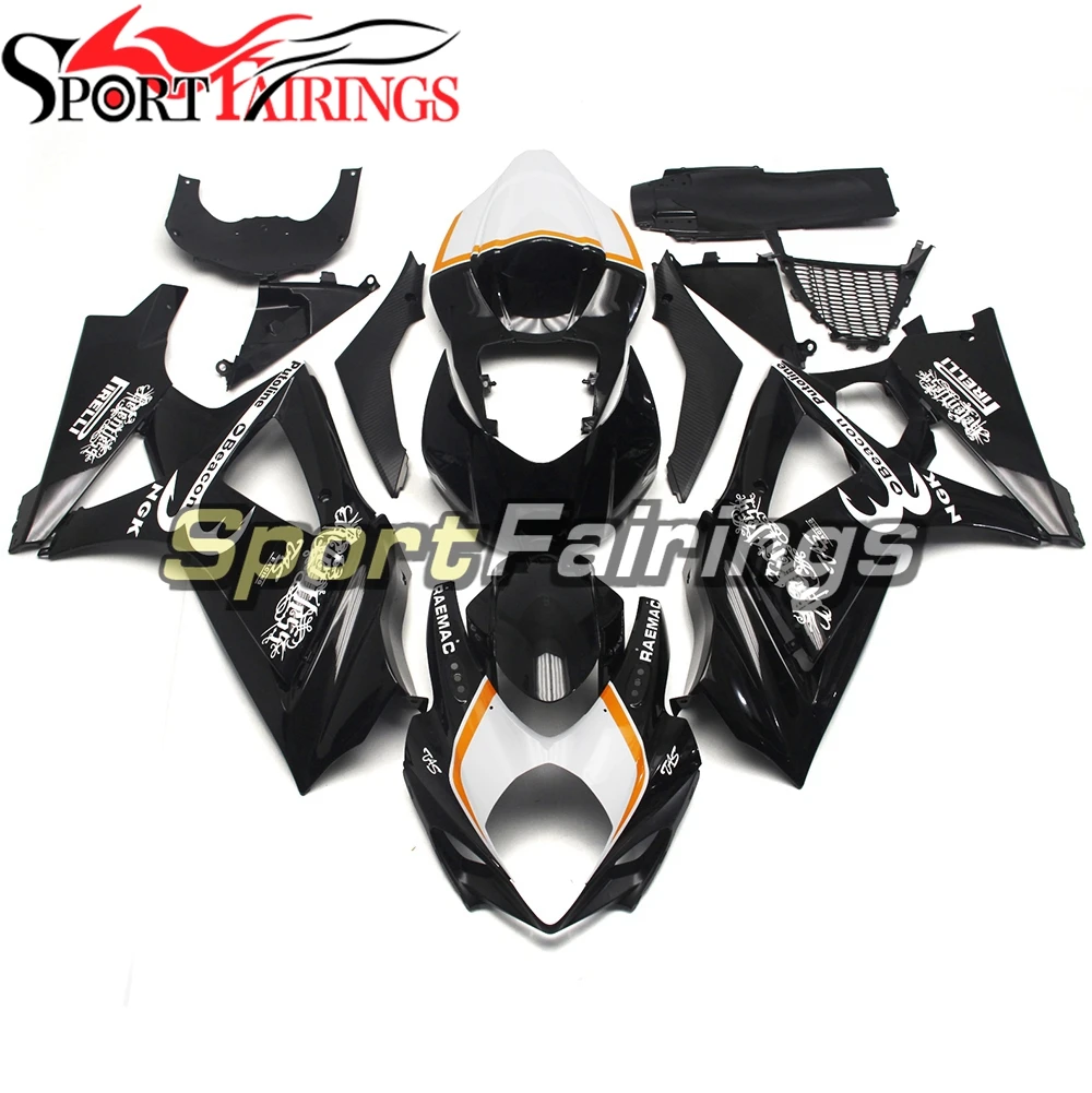 Бело-черные полные Обтекатели для Suzuki GSXR1000 K7 2007 2008 07 08 пластиковые вставки
