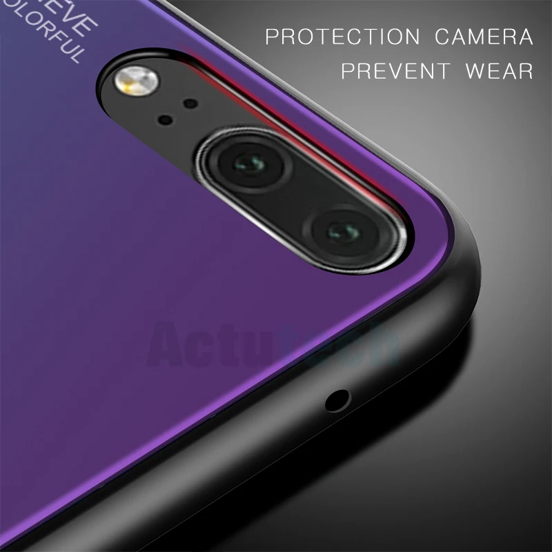 

Gradient Tempered Glass Phone Case For Huawei Honor 8X Mate 20 Pro Mate 10 P20 Lite P Smart Plus Nova 3i 3 4 P30 Cover Housing