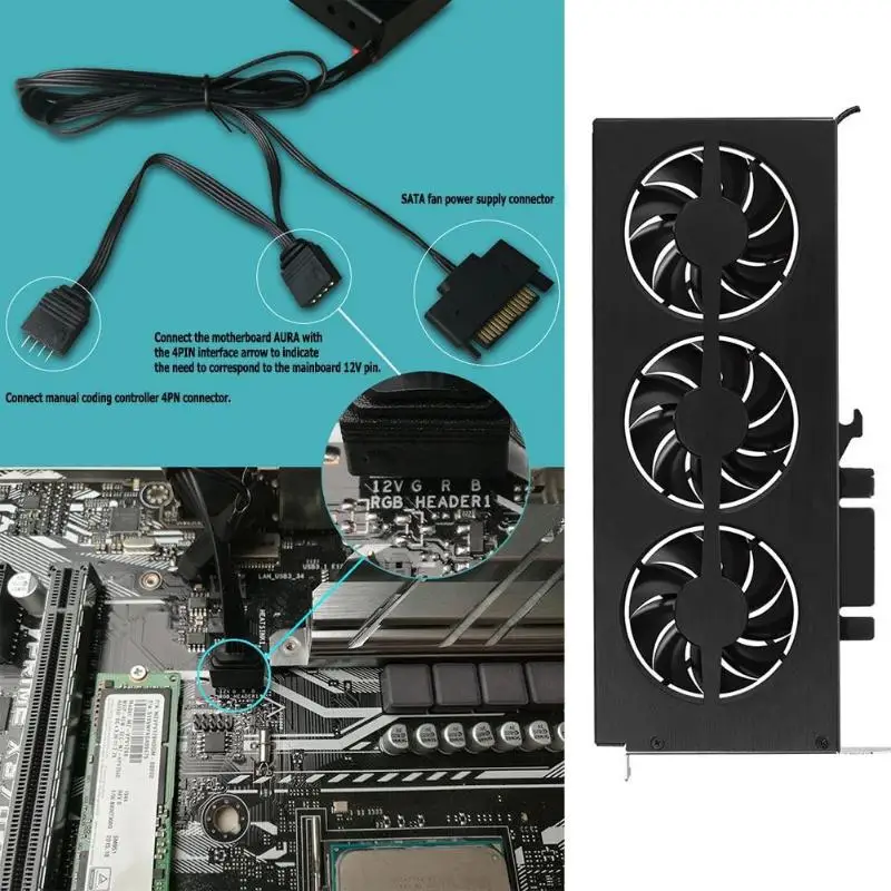 JONSBO VF-1 RGB Вентилятор охлаждения поддержка видеокарты AURA материнская плата Видеокарта радиатор для NVIDIA GTX/AMD RX