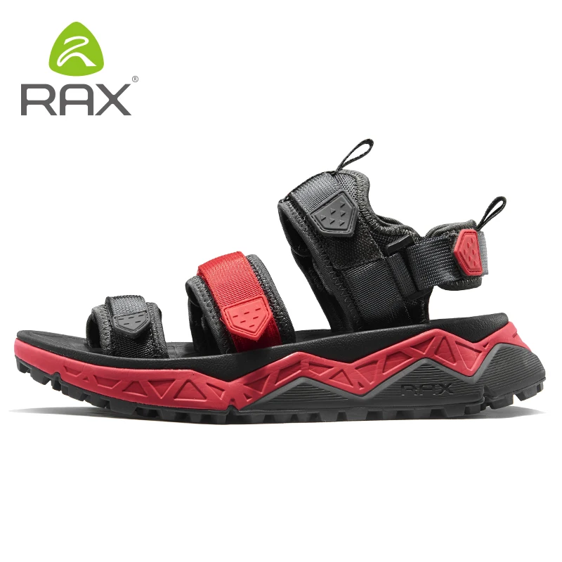 RAX/мужские спортивные сандалии; сезон лето; пляжные сандалии для мужчин; Водонепроницаемая Обувь для треккинга; Мужская дышащая обувь; Женская быстросохнущая обувь - Цвет: 490 black red men
