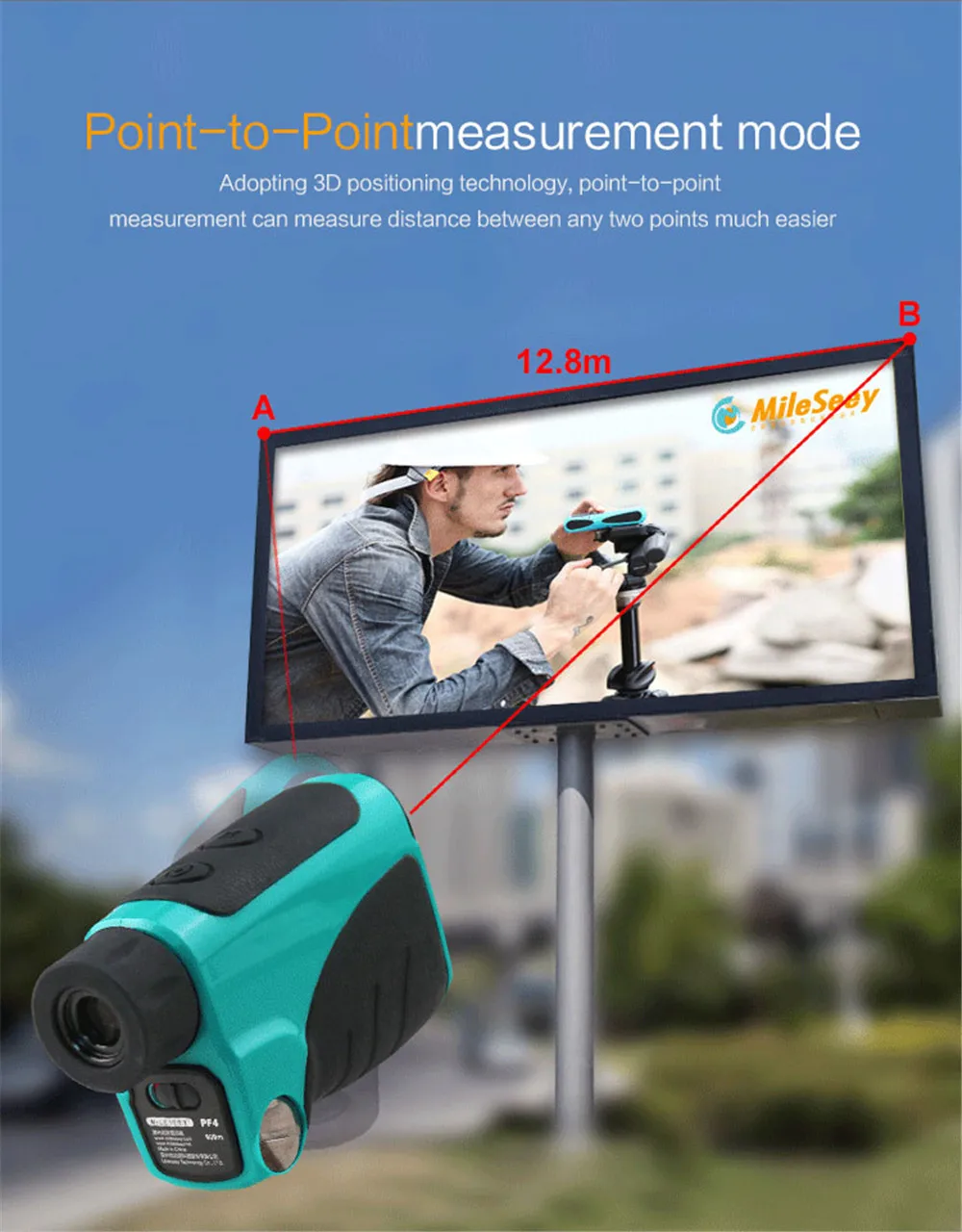 Mileseey PF04 600 м 1000 1500 Гольф Лазерный дальномер Наклонный Телескопический для охоты |