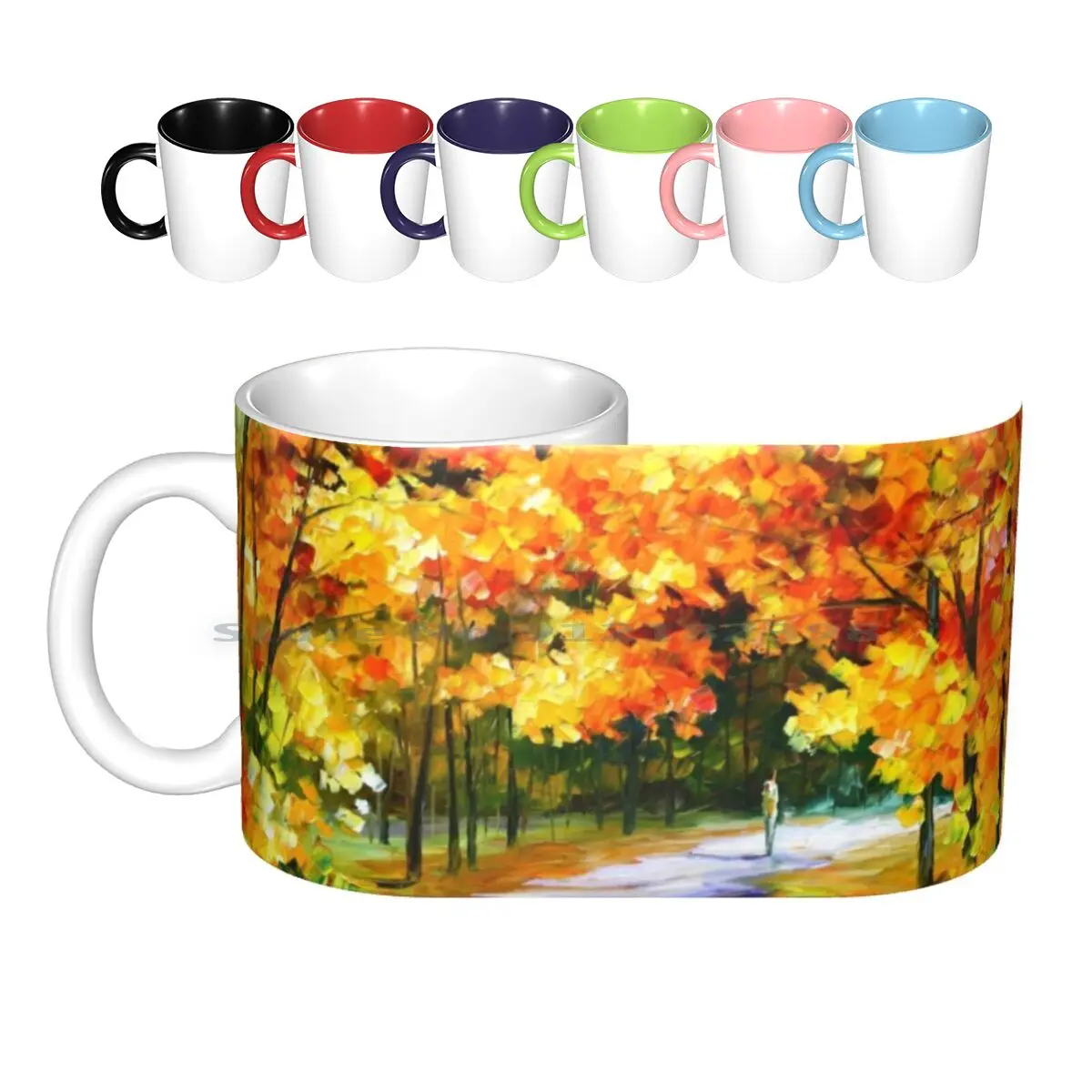 

Керамические кружки с изображением дорожек от солнца, кофейные чашки, Кружка для молока и чая, семейный город, городской пейзаж, уличный кан...