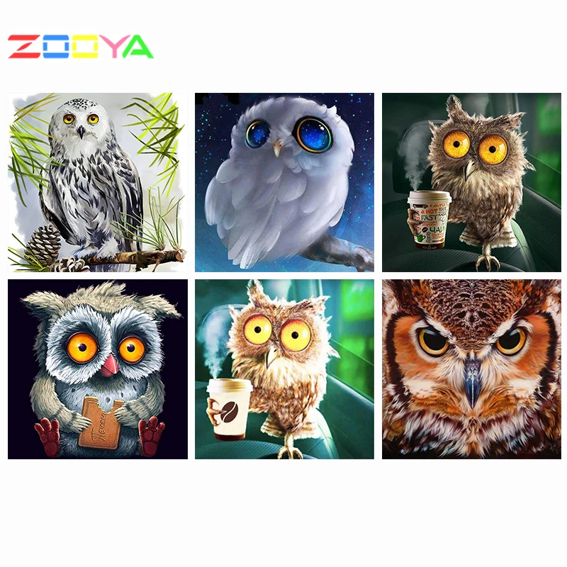 Zooya Diy алмазная живопись особой формы сова частичная вышивка Алмазная крестиком