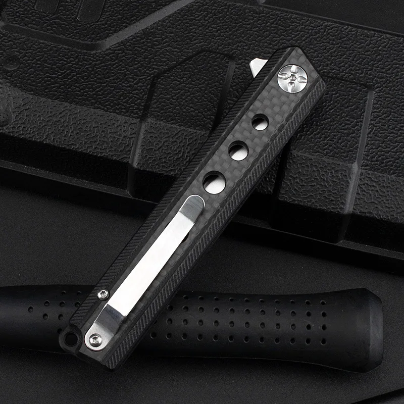 Складной нож Homir D2 с ручкой из углеродного волокна и высокой твердостью
