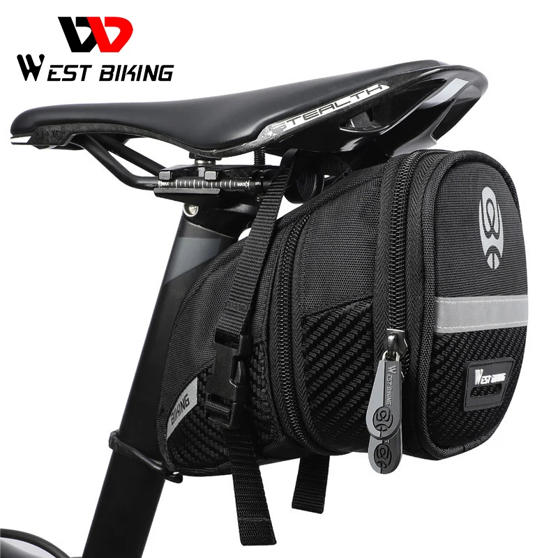 

WEST BIKING Bicycle Saddle Bag Rainproof Bicycle Pannier 3D Shell Reflective Rear Seatpost Bag Basket MTB Cycling Accessories