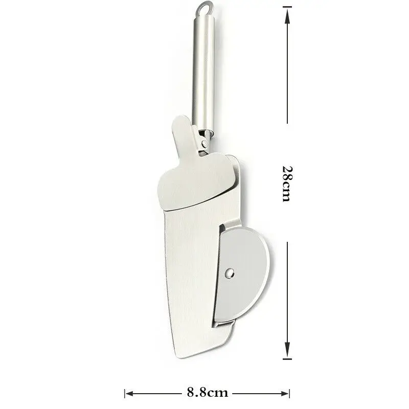 

Multifunctional Stainless Steel Pizza Cutter Wheel Slicer Shovel Kitchen Tool