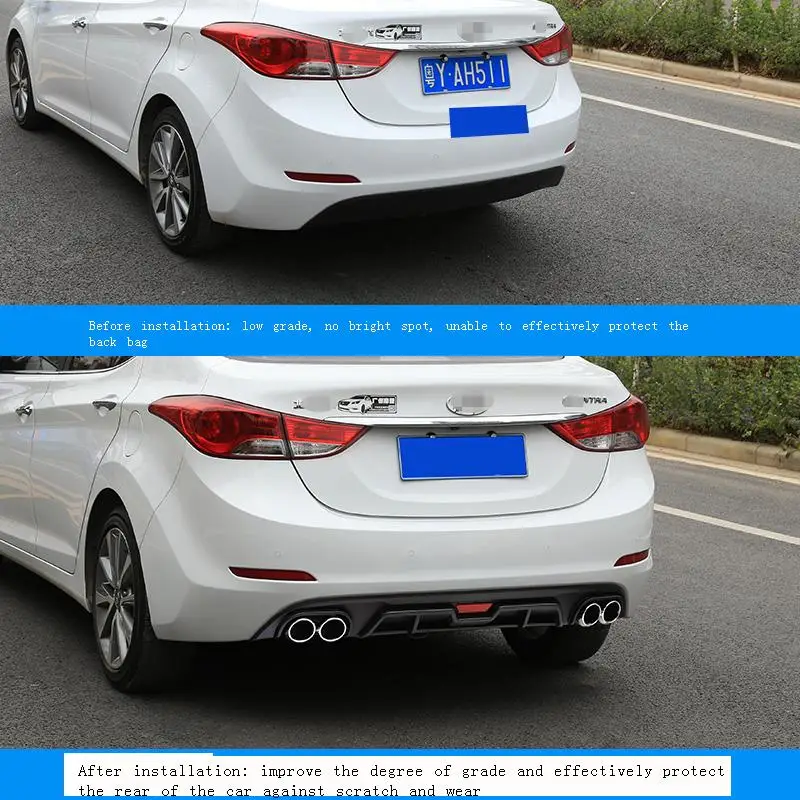 

Aileron Voiture Tuning Parachoques Front Rear Diffuser Spoiler Delantero Car Protector Lip Coche Bumper FOR Hyundai Elantra
