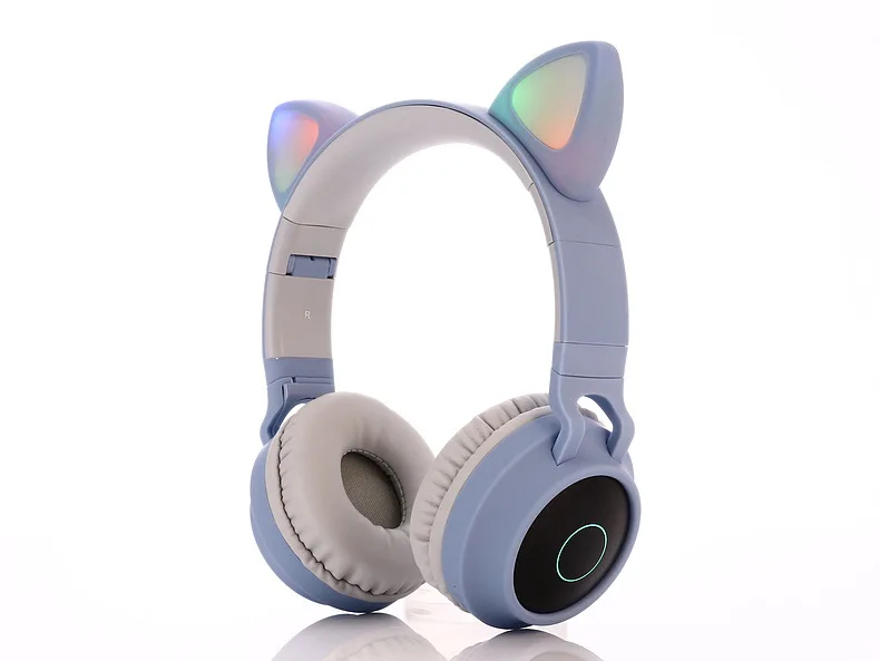 Красный Teamyo Bluetooth 5,0 стерео кошачьи наушники детские наушники мигающий светящийся наушник с микрофоном - Цвет: Красный
