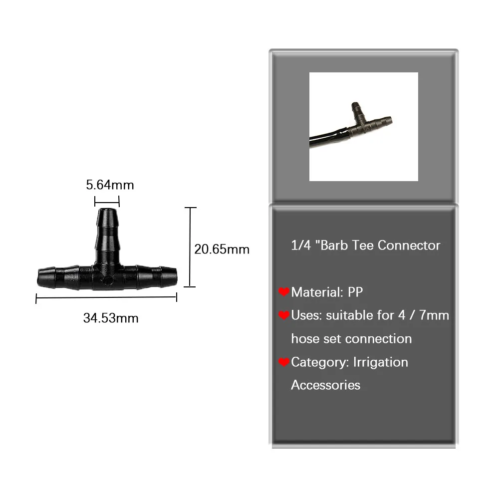 Пластиковый соединитель для садовой воды 1/4 &quot1/8&quot 3/8 &quot аксессуары трубных