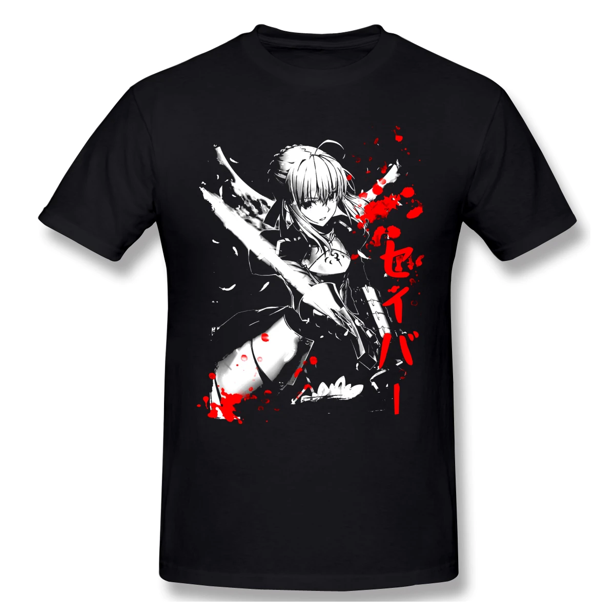 

Fate Saber Print Cotton Funny T Shirts Fate Stay Night Men Fashion Streetwear