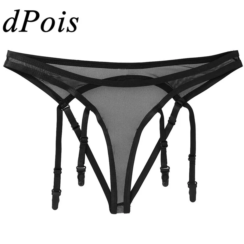 

DPOIS Women Lingerie Underwear Hot Ladies Panties Transparent Mesh Sheer Open Butt Mini Bikini Briefs