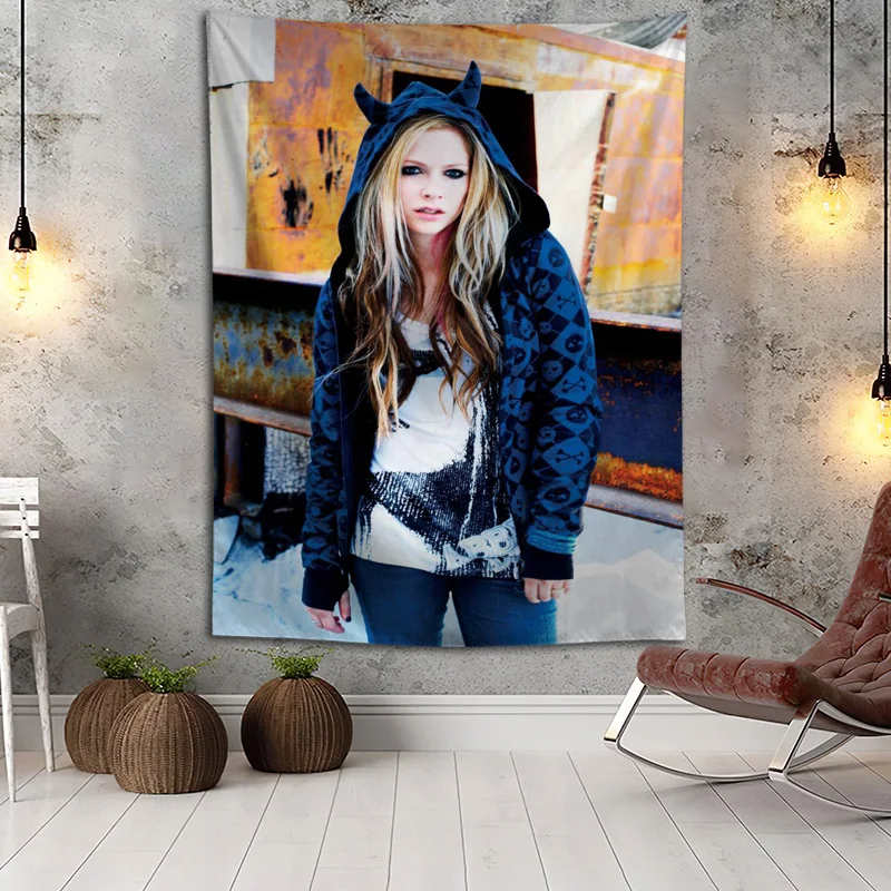 

Avril Lavigne Wall Hanging Tapestry Boho Decoration Home Decor Tapestries Custom Logo For Party Festival Gifts Wall Carpet