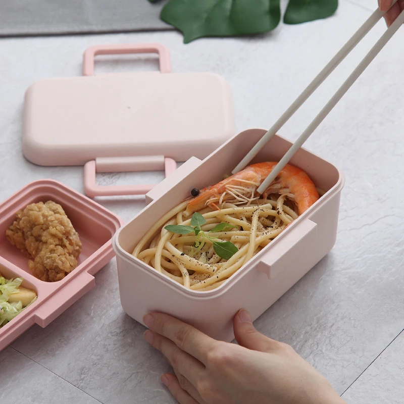 Бамбуковое волокно Ланч-бокс контейнер для еды Bento box Детские школьные контейнеры