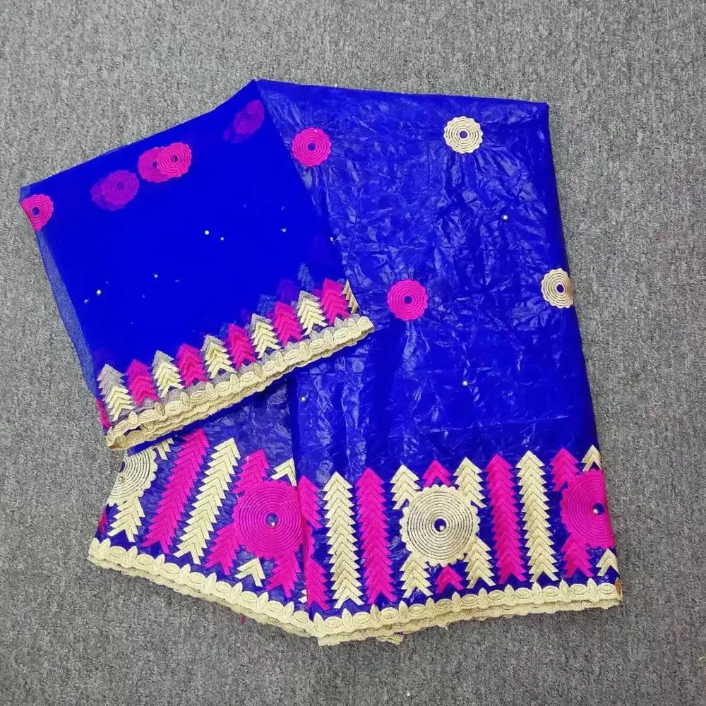 Unique Design Bazin Riche Brode Lace Fabric With Net Blouse PINK Beaded Embroidered Guipure Basin Wedding Beads Laces Material | Дом и сад