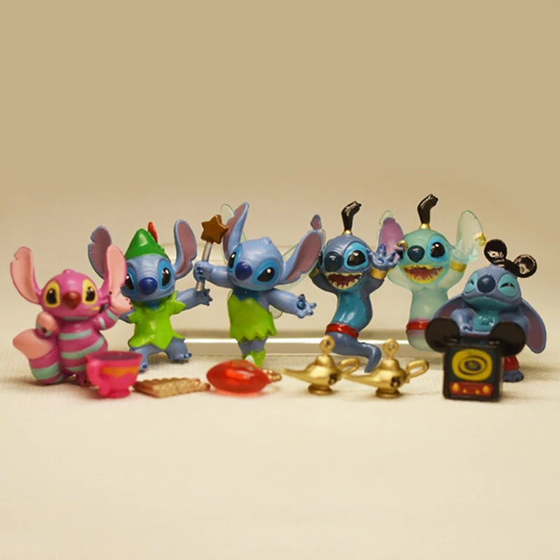 6 шт./компл. Забавный Ститч косплей Чеширский кот Аладдин экшн-фигурки куклы