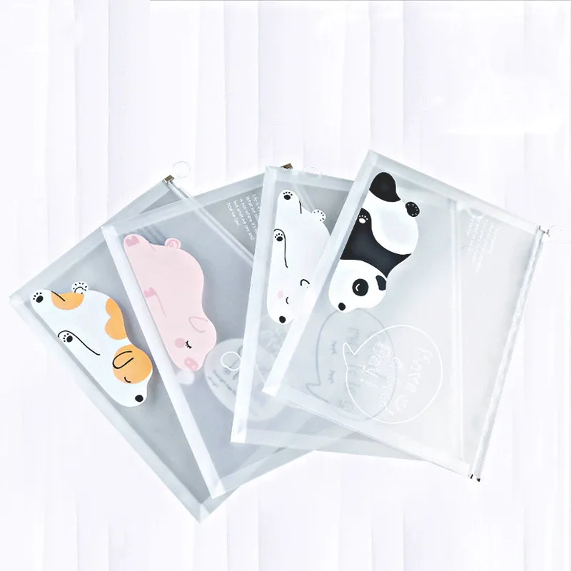 

4pcs waterproof multi-functional transparent document cartoon A4 document bag document storage box office school stationery