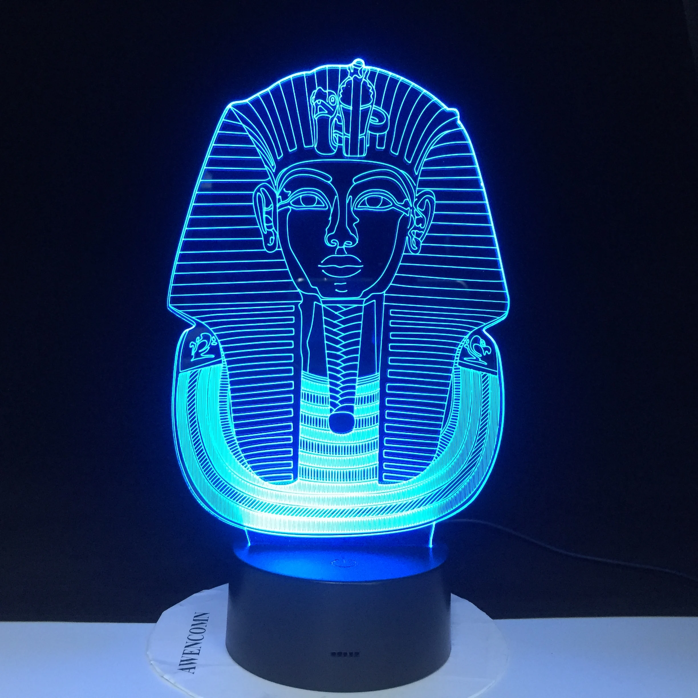 

Religion Egyptian Sphinx Table Lamp Usb Creative 3D Led Visual 7 Colors Bedroom Sleep Pharaoh Gifts Bedside Night Lights 3393