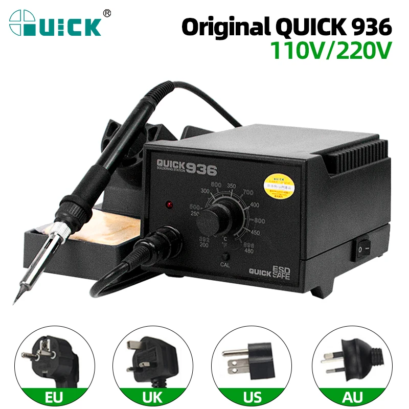 Original QUICK 936 Heat Gun 110V Professional Hot Air Gun Soldering Welding Station for Mobile Repair Heat Shrink 60W Home Use