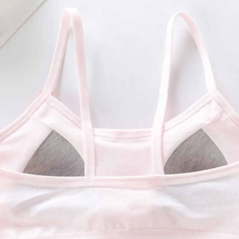 

Young Girls Training Bra Loving Heart Kids Bra Teenage Kids Soft Cotton Underwear Top Shoulder Strap Vest Type Training Bras