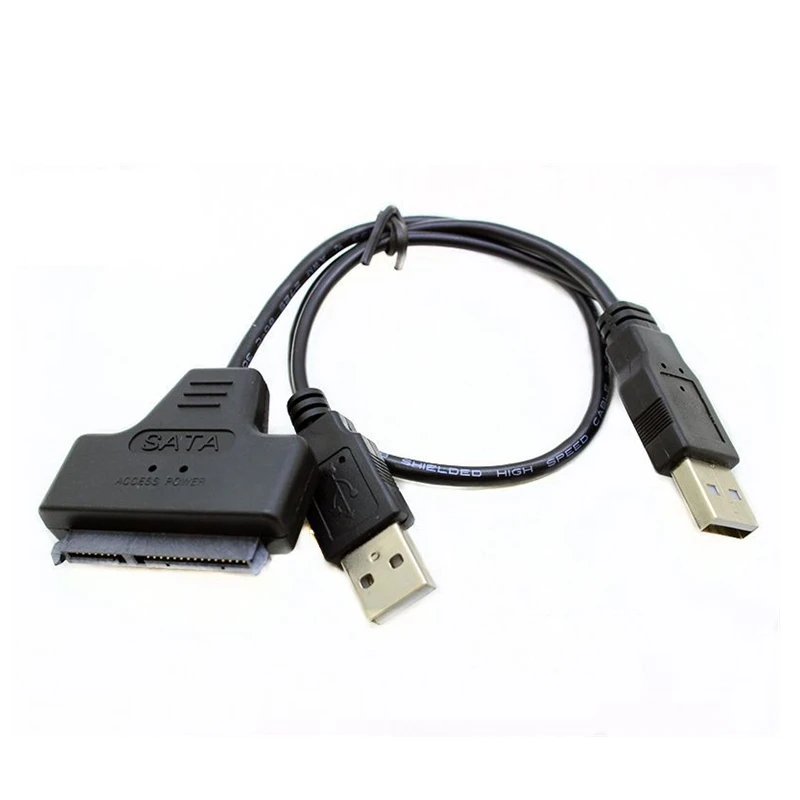 

Кабель-переходник с USB 2,0 на 7 + 15 22Pin SATA 3,0 для жесткого диска 2,5 дюйма HDD SSD с кабелем питания USB2.0