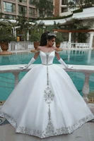 vintage wedding dresses 2020 bridal gowns off the shoulder crystals beading belt saudi arabic wedding dress