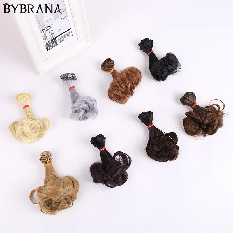 Bybrana 1 шт. 15 см* 100 см кукла BJD парики DIY синтетические волокна вьющиеся волосы для кукол