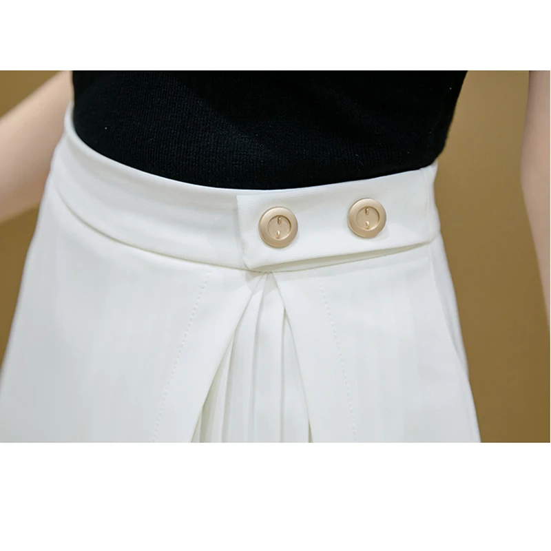 

New 2021 Spring Summer High Waist A Line Shorts Skirts Pleated Cute Casual Korean Style Mini Skirt Women Blue White Black Saia