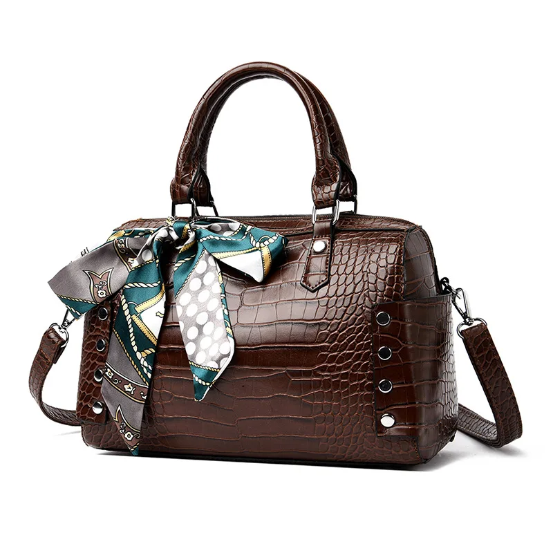

Women's 2021 new European and American fashion handbag crocodile pattern atmospheric shoulder diagonal bag