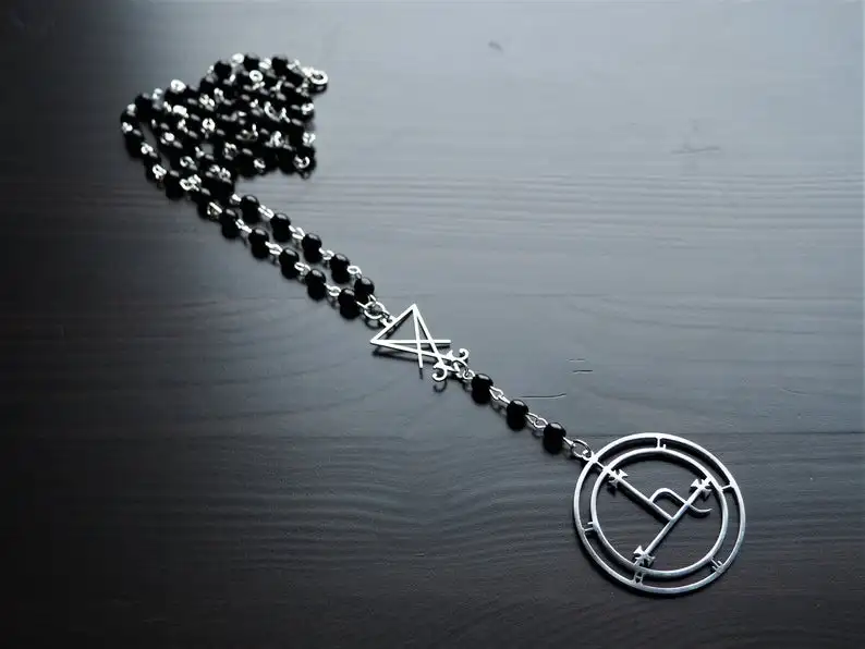 Сатана/Люцифер цепочка с розам Lilith альтернатива готика минимализм ведьма черный