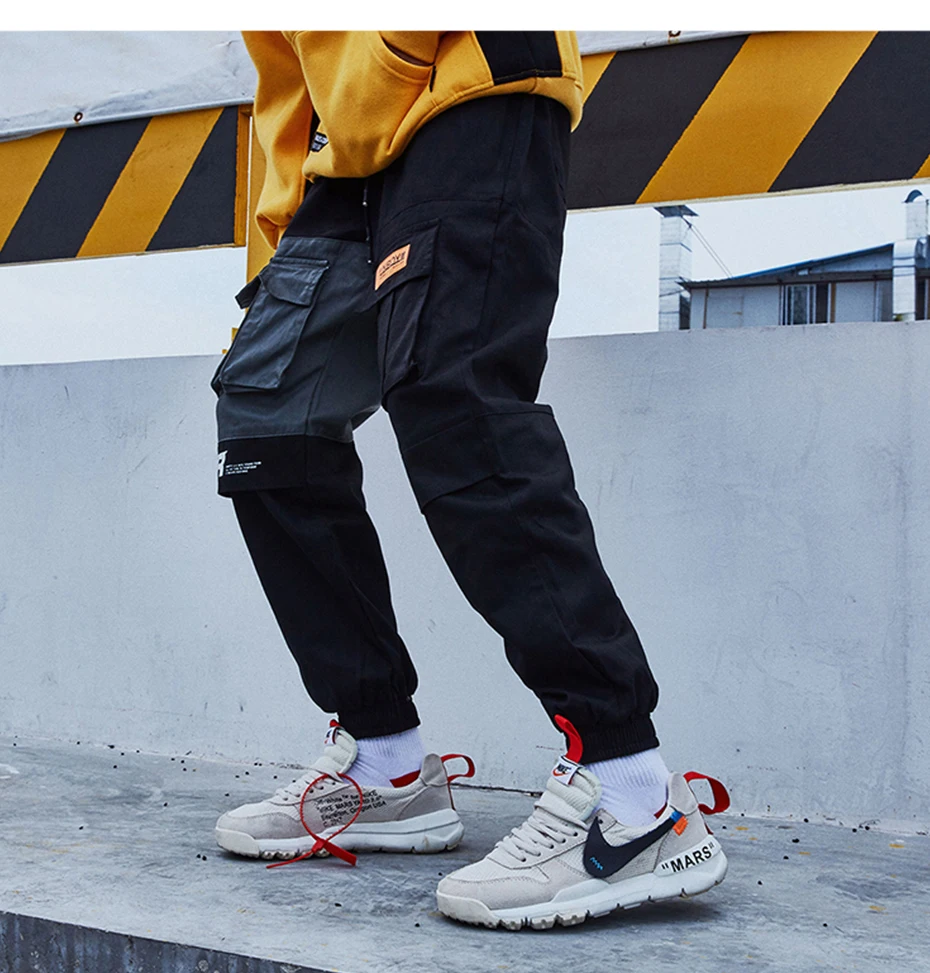 Aelfric Eden штаны карго с карманами мужские Цветные Лоскутные Повседневные Jogger модные тактические брюки Tide Harajuku уличная