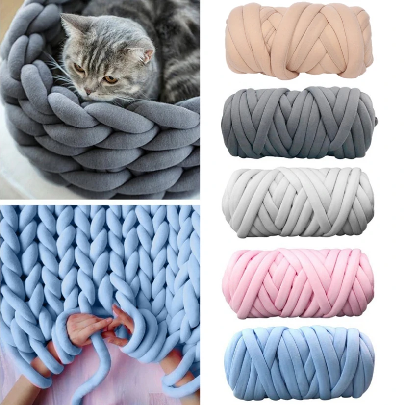 500g обувь на толстом массивном каблуке Пряжа Шерстяная трубка пряжа DIY громоздкие