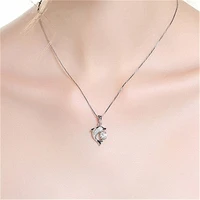 lovely crystal dolphin pendant chain necklace for women wedding anniversary jewellery gift
