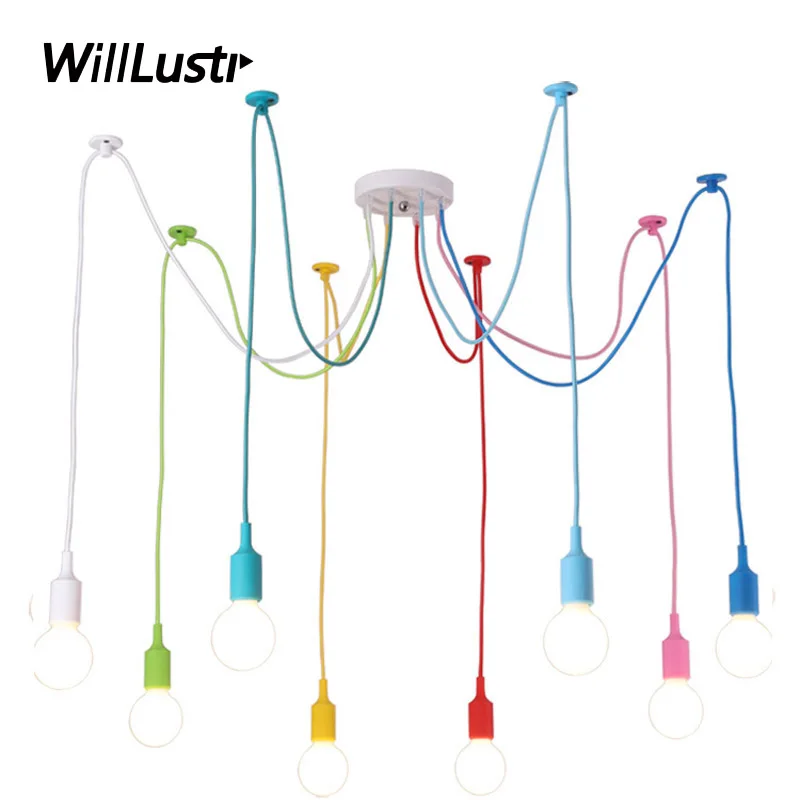 Современная люстра из силикагеля многоцветная Подвесная лампа гостиничный