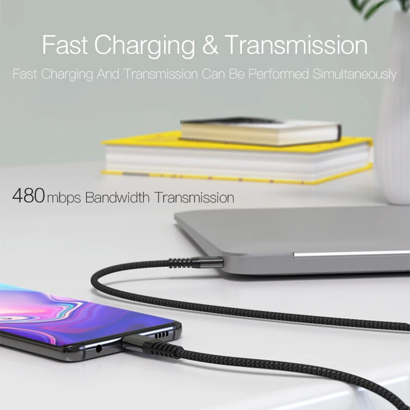Кабель USB 3 1 Type C 0 м для iPad Pro Xiaomi Mix Huawei Mate 20 Oneplus 6t 6 PD 60 Вт быстрая зарядка