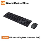 Комплект беспроводная клавиатура и мышь Xiaomi, 104 клавиши, 2,4 ГГц, USB-приемник, мышь для ПК с Windows 10, клавиатура и мышь