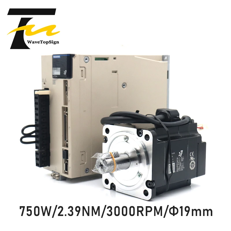 

YASKAWA Servo Motor 750W SGM7J-08AFC6S 2.39Nm 4.4A 3000rpm and Driver SGD7S-5R5A10A002 with Cable