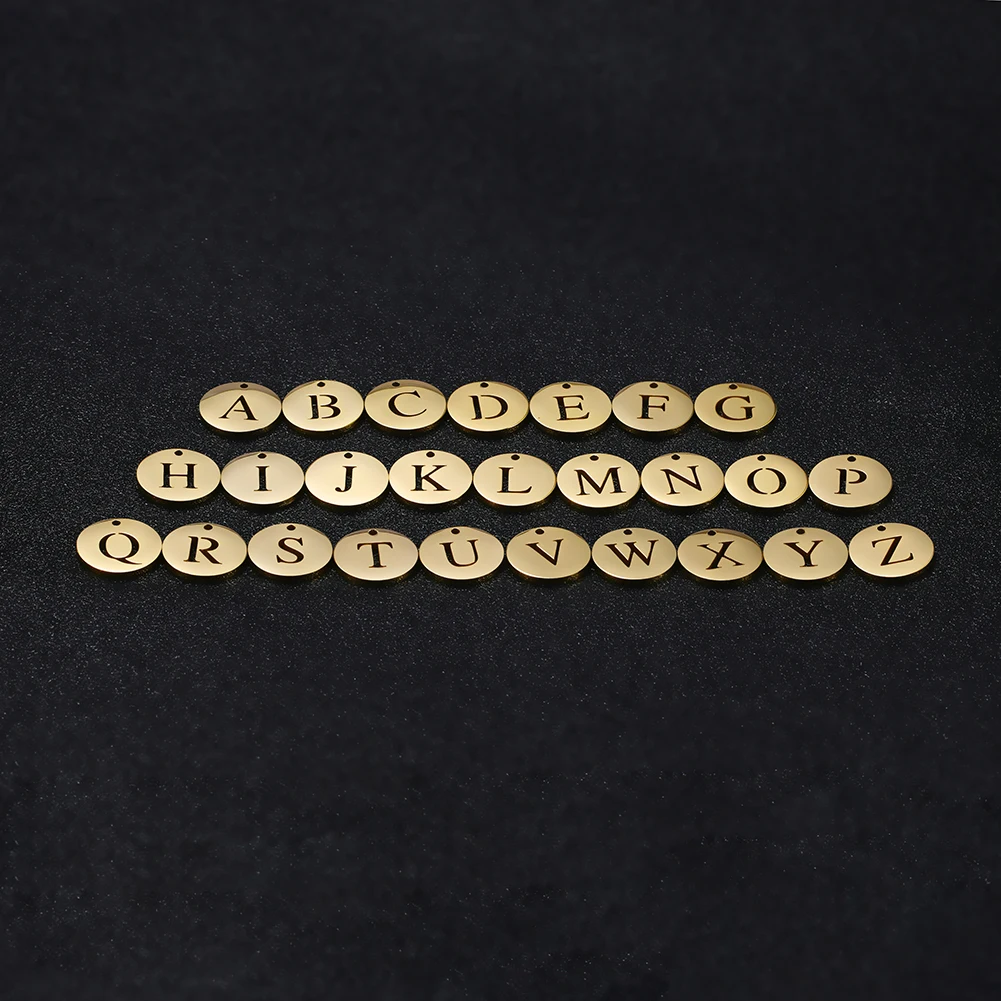 Браслет из нержавеющей стали золотого цвета с заглавной буквой и алфавитом