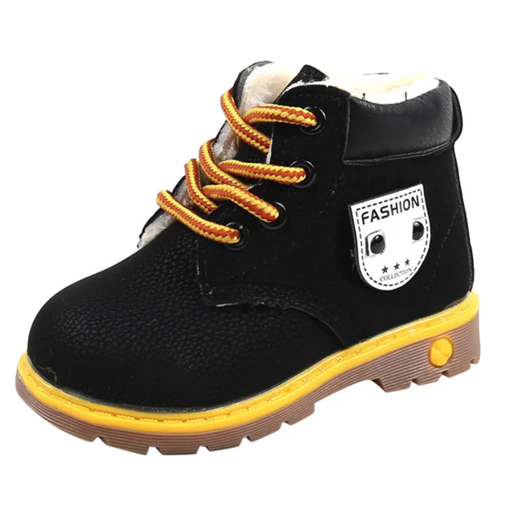 Зимние теплые детские ботинки удобные плюшевые для маленьких мальчиков и