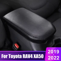 leather car interior armrests storage box cover trim decoration for toyota rav4 2019 2020 2021 2022 rav 4 xa50 car accessories